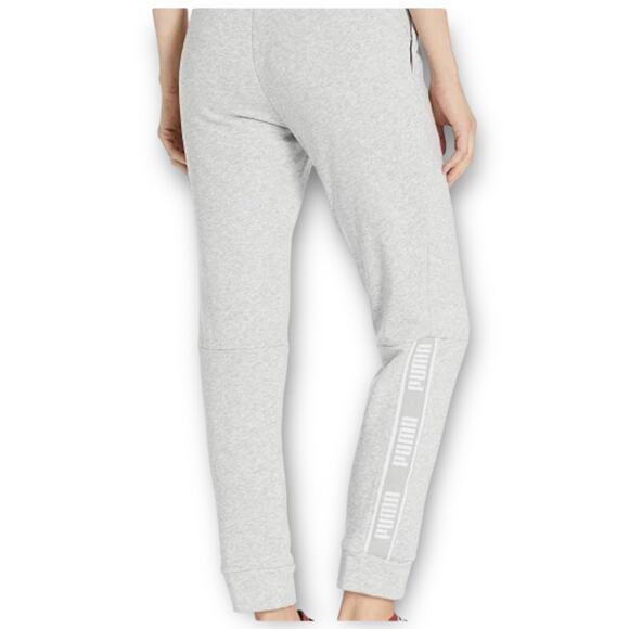 NWT Puma Grey Logo Tape Joggers M - Picture 4 of 7
